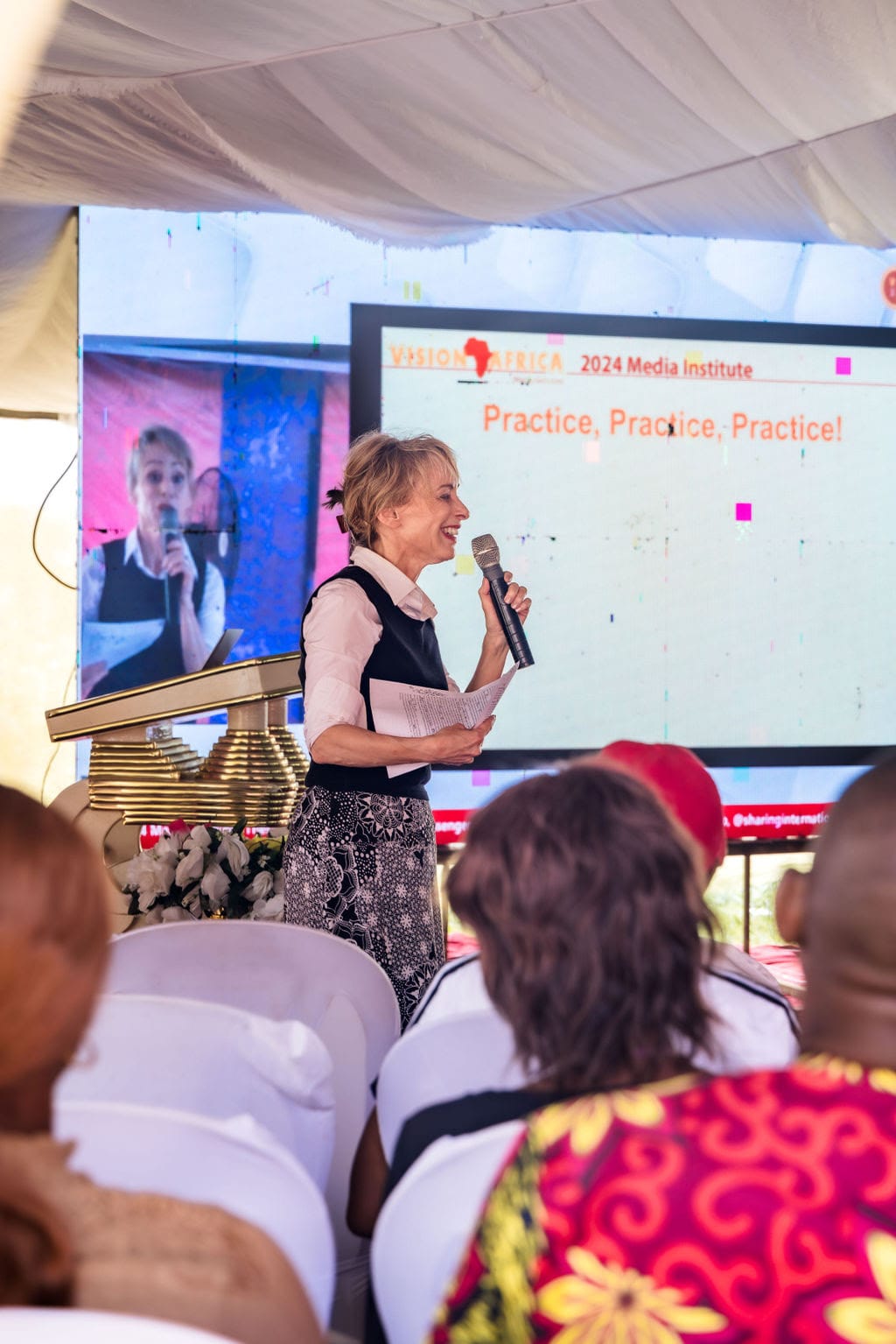 Sharon Geiger presents at Vision Africa's Media Institute 2024